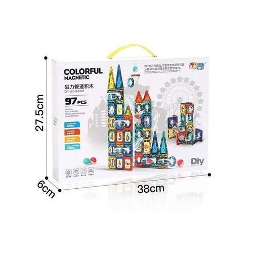 Magnetic Building Set for Kids - 97 pcs Magnet Blocks Toys Learning Educational