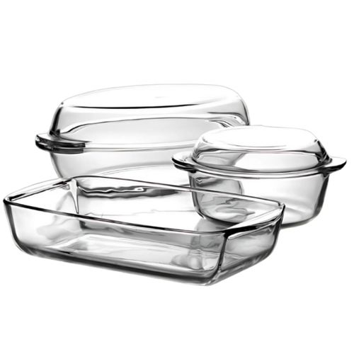 French Pyrex casserole set – 3 pieces used inside the microwave
