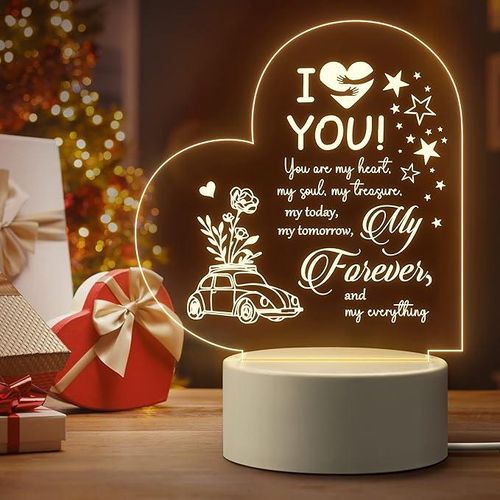 Gifticious Gifts for Wife Wife Gift Ideas Mothers Day Gifts for Wife from Husband I Love You Acrylic Night Light Anniversary Wedding Gifts for Her Mothers Day Gifts for Wife from black horse