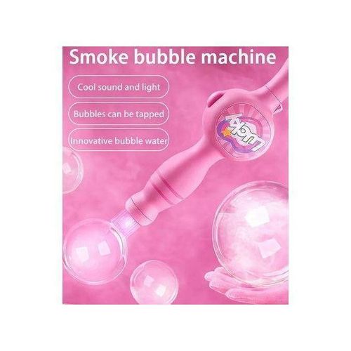 Innovative Smoke Bubble Wand Machine with Interactive Sound, Built-in LED Lights, and Specialized Touchable Bubble Technology for Enhanced Outdoor Play
