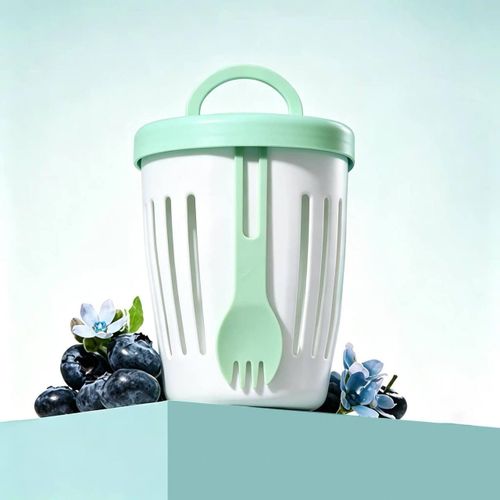Portable Yogurt Cup Leakproof Oatmeal Cup with Built-in Spoon and Modern Design for Healthy Meals on the Go Travel Work School with Ease and Comfort All Day