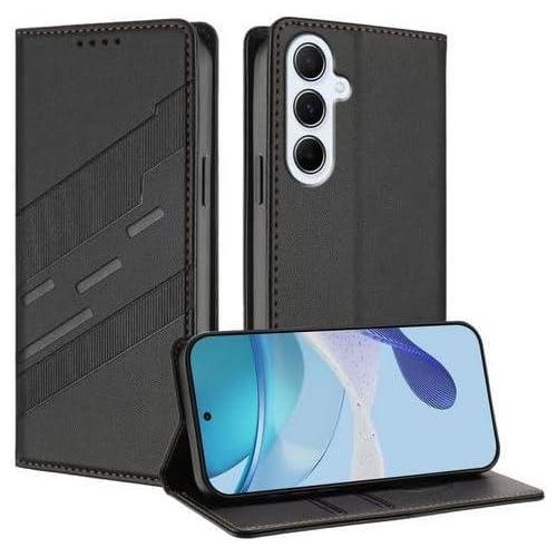 جراب حماية فيليب قابل للطي من الجلد الصناعي مقاوم للصدمات و مزود بحماية خاصة للكاميرا مع حامل بطاقات وكروت متوافق مع هاتف samsung a17 cover (black)