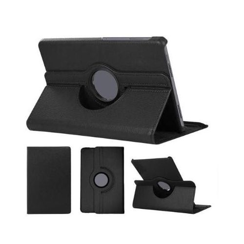 Leather Case And Foldable Stand Cover Ultra-Thin And Lightweight 360 Rotation Case Cover For Auto Sleep Wake Up For Samsung galaxy S9 FE - Black