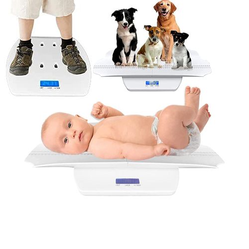 Multifunctional Baby Weight Scale, Pet Scale, Adult Scale Up to 100KG, Accurate Digital Scale with Hold Function, 60cm Height Measurement