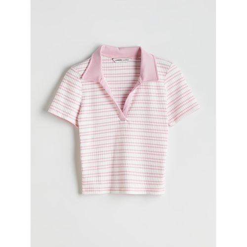 Polo Neck Striped Women's T-Shirt