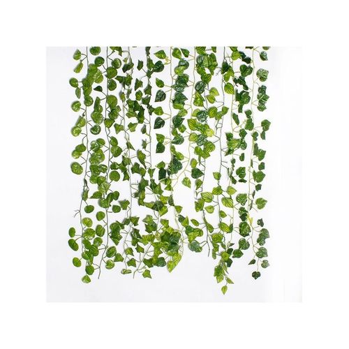 12-Piece Green Artificial Hanging Ivy Leaves for Home Décor