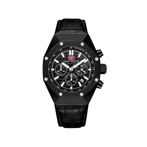 Men's Quartz Watches Leather 0417 Black