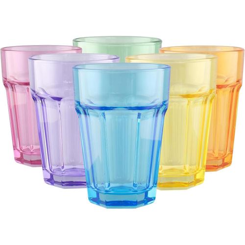 Multicolor Cups - a set of long, multicolor cups for water, smoothies and cocktails, ideal for multicolor ceremonial and informal events (300 ml cup capacity)