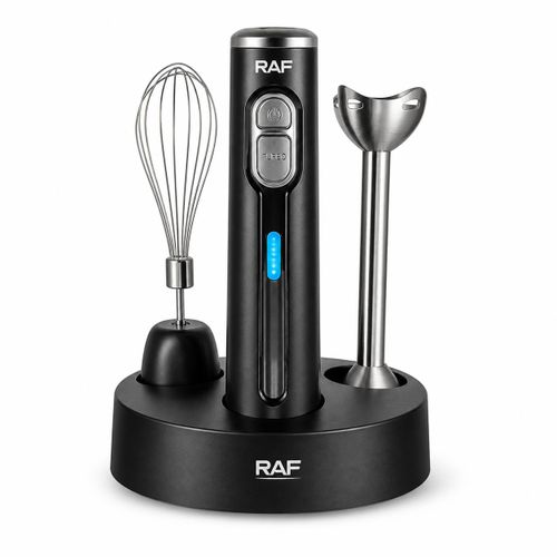 Cordless 4-in-1 Hand Blender 200W 2000mAh Battery Chopper Whisk Measuring Cup Black