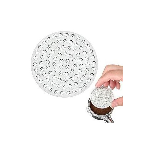 Espresso Puck Screen 51mm, Double-layer 1.2mm Thickness Espresso Puck Net for Portafilter, Food-grade 304 Stainless Steel Puck Screen with Walnut Wooden Stand (51MM)