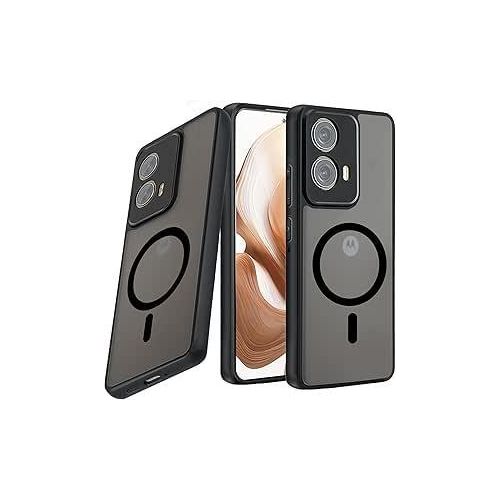 Magnetic Case for Motorola Moto G35 5G Case Compatible with Magsafe Translucent Matte Back Shockproof Protective Phone Case for Moto G35 CoverMatte Black