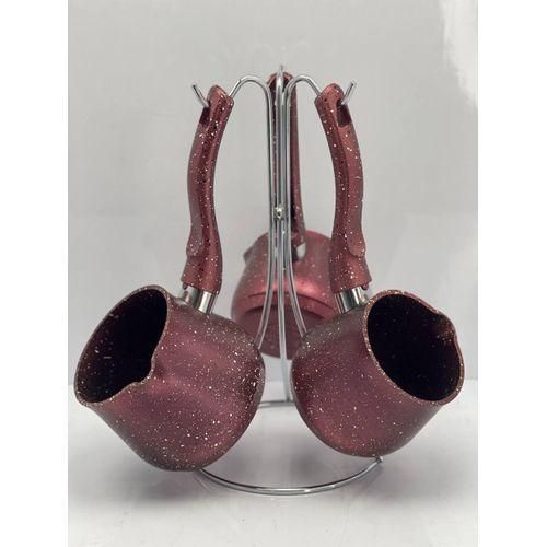 Turkish Granite Coffee Pot Set (3 Pieces + Stand)