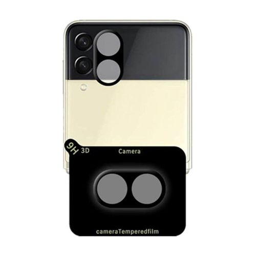 Camera Lens Protector Back Tempered Glass Camera 9H Clear Glass Case Friendly Cover Lens Protector For Samsung Galaxy Z Flip 3 (Black)