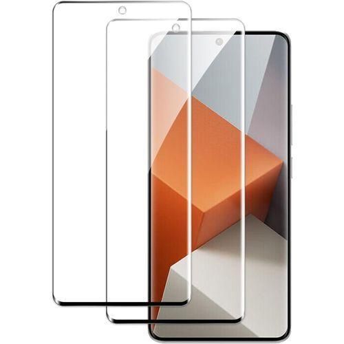 2 Pieces Protective Film for Xiaomi Redmi Note 13 Pro Plus Accessories, Curved 3D Full Coverage Screen Protection, Tempered Glass Film, Anti Scratch, 9H Hardness, Bubble Free