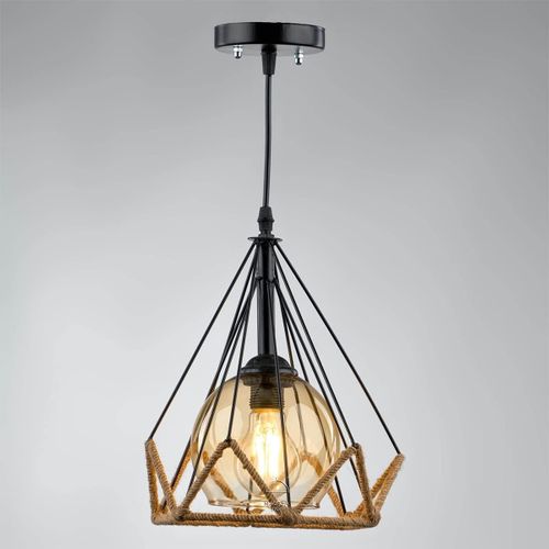 Mushkah Lighting Black Diamond Pendant & Rope-