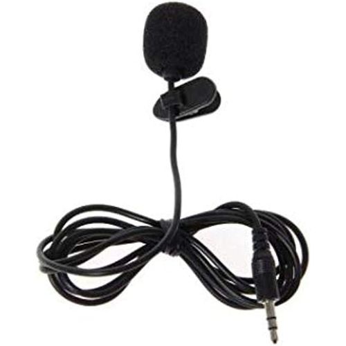 Mini lavalier microphone with clip, 3.5mm jack, and 1.5m cable, black, hypercardioid