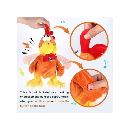 Interactive Singing & Dancing Chicken Plush Toy: Electronic Musical Pet with Motion Sensors, Hilarious Squawking Sounds, and Rhythmic Movement for Engaging Toddler Entertainment, Imaginative Play, and Early Sensory Development.