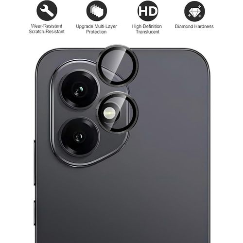 Camera Lens Protector for Honor 400 Tempered Glass Individual Metal Ring Lens Cover 9H Hardness Anti Scratch HD Clear Camera Protection - Silver
