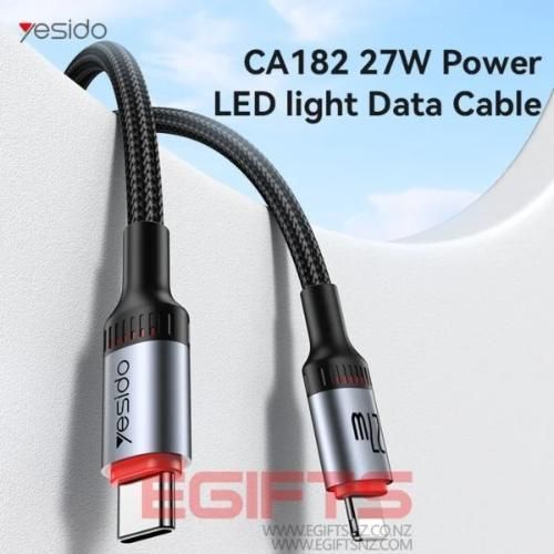 CA182 Type-C to Lightning PD 27W Fast Charging Data Cable – 1.2m Heavy-Duty 48-Braided Yarn Wire with Aluminum Alloy Shell & 3A Max Output