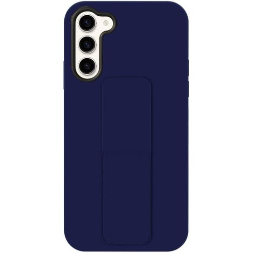 Back Cover Stand Case FOR SAMSUNG GALAXY S25FE Magnetic Car Holder Soft Silicone Horizontal & Vertical Kickstand Cover Wrist Strap Full protection Anti Fingerprint Case (BLUE)