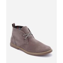 High Top Suede Boot - Taupe