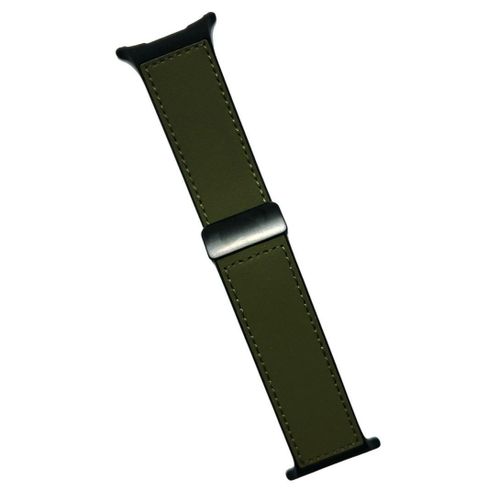 سوار ساعة جالاكسي ألترا 47 مم (2024)، سوار من الجلد السيليكوني بدون فجوات متوافق مع ساعة سامسونج جالاكسي 7 ألترا 47 مم للرجال والنساء، سوار مطاطي بمشبك مغناطيسي أخضر