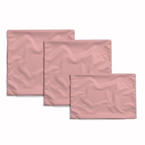 HOME Velvet Cushion Set Plain Cover 2 cushions size 40W x 40L CM,1 Cushion Size 45W x 30L CM,Pink
