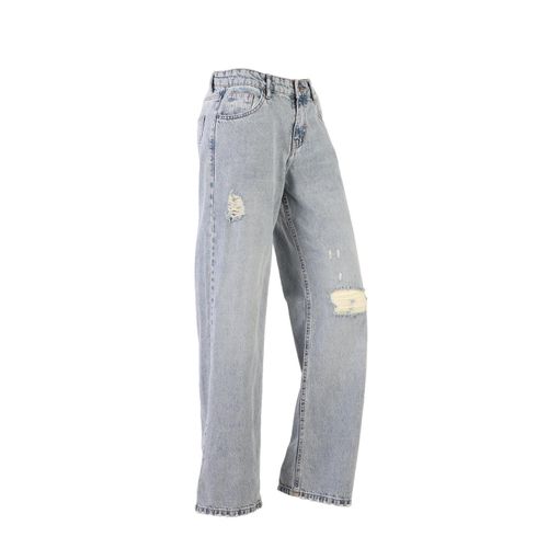 High-Rise Distressed Wide-Leg Relaxed Jeans