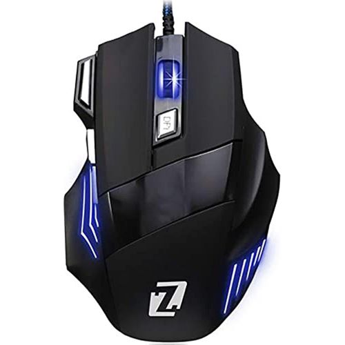 Zr-1800 7D Led Optical Usb Wired Gaming Mouse 3200 Dpi For Laptop And Pc - Black