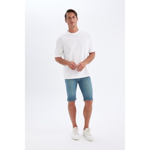 Man Skinny Fit Bermuda - Lt.Green