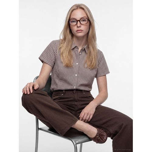 Plaid Short Sleeve Women's Shirt