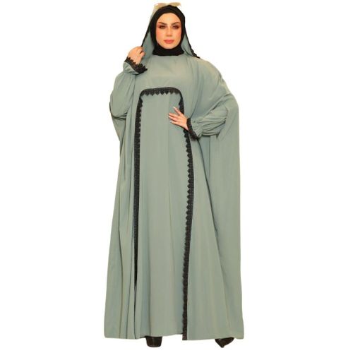 MINT - Women's Wide Flared Modest Abaya with Long Sleeves in MINT