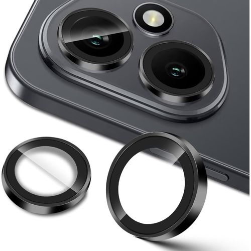 حامي عدسة كاميرا بحماية كاملة متوافق مع Honor 400، حماية مزدوجة، معدن، زجاج مقوى، حامي كاميرا لـ Honor 400 (أسود)