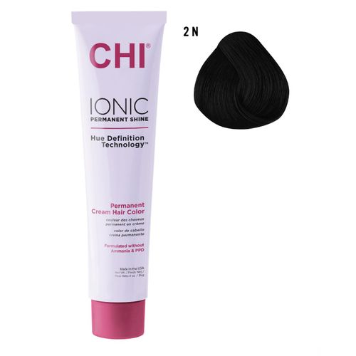 IONIC Permanent Shine Hair Color Natural Black 2N - Ammonia-Free Cream Hair Color 85g