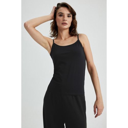 Fall In Love Cotton Strappy Black Tank Top
