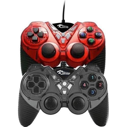 Game Controller for PC Wired Laptop Compatible Comfortable to Use Red and black