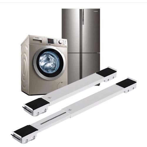 Two Movable-Adjustable Washing Machine Bases, Washing Machine Stand With Brake, Refrigerator Base Mobile Cart,Suitable for Refrigerator Base, Dryer Base, Washing Machine Base, White