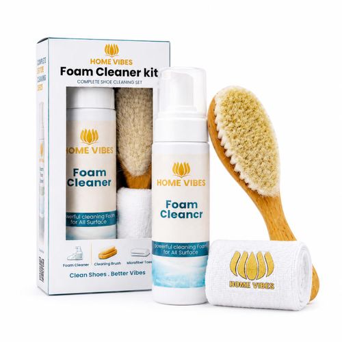 Shoes Cleaning Kit Foam Cleaner + Brush + Microfiber Towel