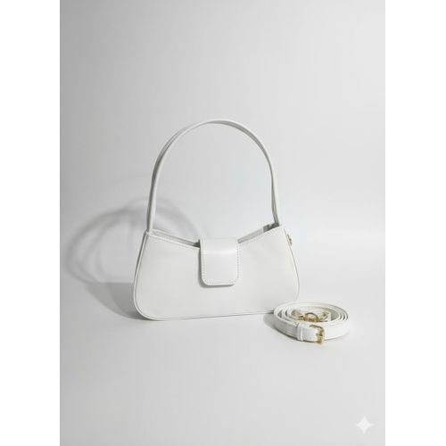 A chic, minimalist handbag with a sleek modern BA-42-WHITE