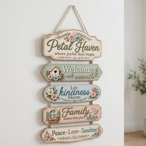 Home Decor Wooden Hanging Rope Wall Decor Warm House Design with Quiet Colors and Elegant Details for Entrance Living Room Kitchen New Home Gift