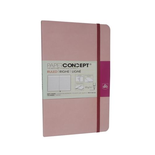 PAPER CONCEPT Soft Cover Executive Notebook - Pastel Colors - 14 x 9 cm - Pink