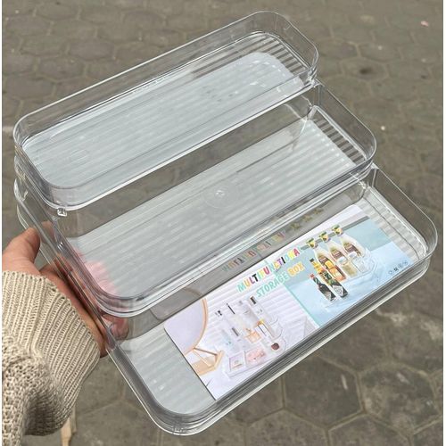 Clear acrylic ladder organizer - drawer display stand for organizing cosmetics, stationery, and spice jars - stylish and versatile storage unit for kitchen and office