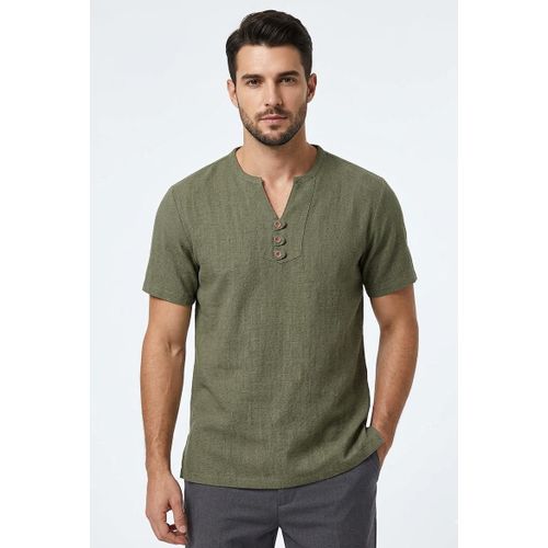 Green Spanish Gabardine Men Tshirt high quality Comfort