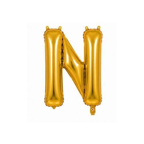 32 Inch Gold Foil Letter N Balloon – Metallic Mylar Helium & Air Party Decoration Balloon