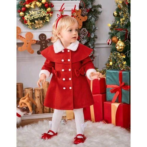 فستان صوف للأطفال - أحمر