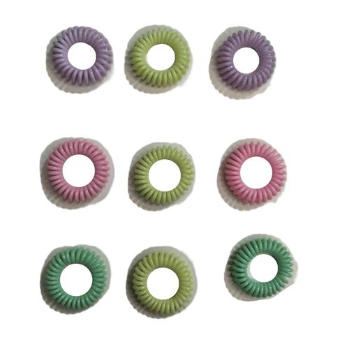 Plastic Set of 9 Hair Tie - Colorfull