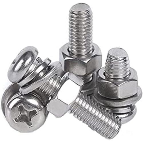 Screws DIY Hardware Heavy Duty 20/10SETS M3 M4 M5 M6 304 Stainless Steel Cross Built-in Pan Head Screw Bolts (Color : 16mm, Size : M4 10sets)