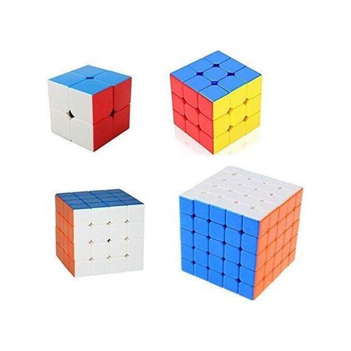 Moyu Meilong Magic Cube Set 2x2 3x3 4x4 5x5 Stickerless Bright Speed Cubes Smooth Rotation Anti-Pop Design Lightweight Durable Brain Teaser Puzzle Set for Kids Beginners and Pros Educational Fun