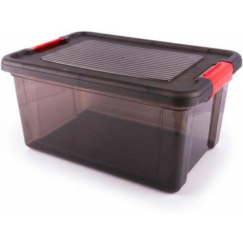 Clear Plastic Storage Box with Lid Lock Handles 16 Liters Multi-Use Stackable BPA Free