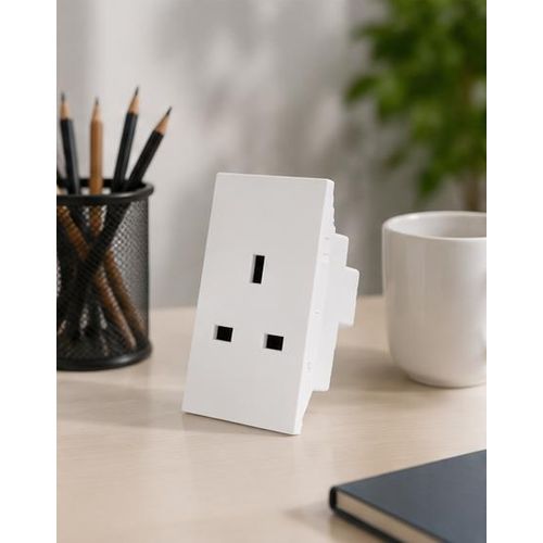 NUOVO White 44mm British Socket with Child Protection – 13A